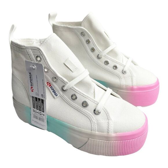 SUPERGA Printed White Platform Lace-Up High Top Sneaker  - Picture 3 of 9